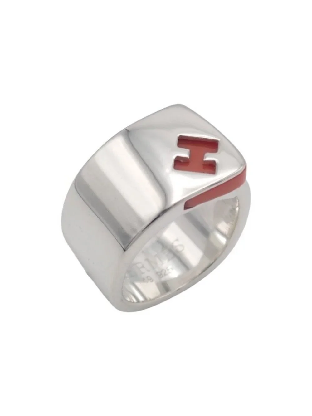 Hermes Candy Ring Vintage 925 Sterling Silver Orange 49 Out of Print